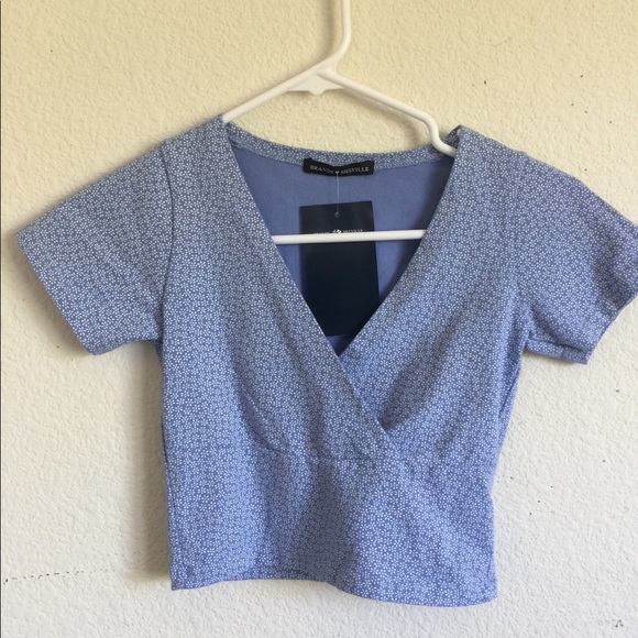 Brandy Melville Tops Brandy Melville Blue Floral Amara Top Poshmark